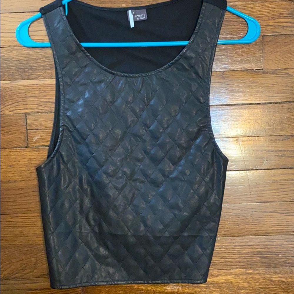 Black quilted leather tank top!